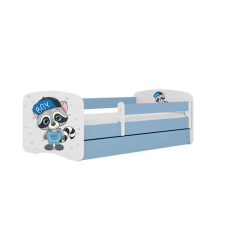 Babydreams kék mosómedve ágy fiókkal, matraccal 160/80 gyermekágy