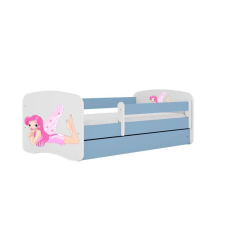 Babydreams kék tündérágy szárnyakkal és fiókkal, latex matrac 180/80 gyermekágy