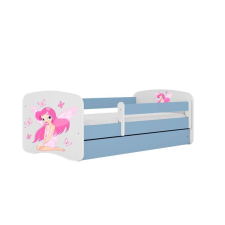 Babydreams kék tündérágy szárnyakkal, fiókos latex matrac 140/70 gyermekágy