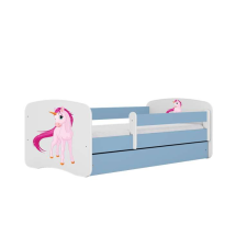  Babydreams kék unikornis ágy fiókkal, matraccal 180/80 gyermekágy