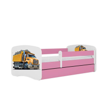 Babydreams rózsaszín kamionágy fiókkal, matraccal 160/80 gyermekágy