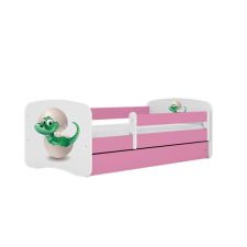  Babydreams rózsaszín kis dínó ágy fiók nélkül, matrac 180/80 gyermekágy