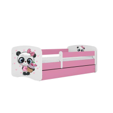 Babydreams rózsaszín panda ágy fiók nélkül, matrac nélkül 140/70 gyermekágy