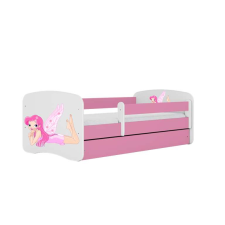  Babydreams rózsaszín tündérágy szárnyakkal, fiókos latex matrac 140/70 gyermekágy