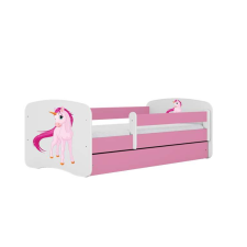 Babydreams rózsaszín unikornis ágy fiók nélkül, matrac nélkül 180/80 gyermekágy