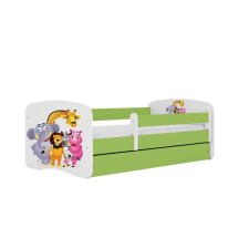 Babydreams zöld állatkerti ágy fiók nélkül, latex matrac 180/80 gyermekágy