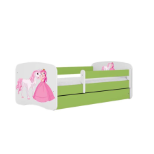 Babydreams zöld hercegnős lóágy fiókos latex matraccal 180/80 gyermekágy