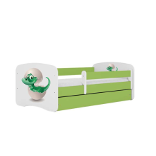 Babydreams zöld kis dínóágy fiókos, latex matrac 160/80 gyermekágy