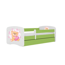Babydreams zöld mackó pillangós ágy fiókkal, matraccal 180/80 gyermekágy