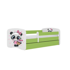 Babydreams zöld pandaágy fiókos, latex matrac 160/80 gyermekágy