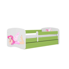 Babydreams zöld tündérágy szárnyakkal, fiók nélkül, matrac nélkül, 180/80 gyermekágy