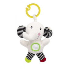 BabyJem Baby vibrációs játék, plüss elefánt, 6 hónap+ (szín: fekete / fehér) bébijáték kiságyra
