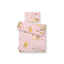 BabyLion Prémium 2 részes ágyneműszett - Rózsaszín - létrás macis babaágynemű, babapléd