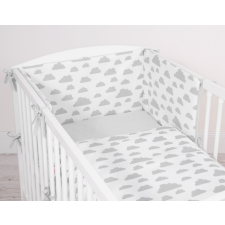 BabyLion Prémium 3 részes ágyneműhuzat szett - Szürke felhők babaágynemű, babapléd