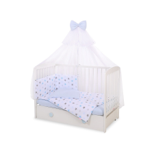BabyLion Prémium 5 részes ágynemű szett - Kék csillagok babaágynemű, babapléd