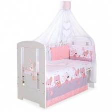 BabyLion Prémium 5 részes ágyneműhuzat szett - Rózsaszín macik babaágynemű, babapléd