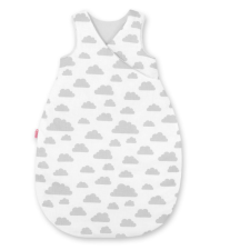 BabyLion Prémium hálózsák (0-12 hónap) - Fehér alapon szürke felhők hálózsák, pizsama