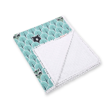 BabyLion Prémium pom-pom takaró Minky - Menta erdő babaágynemű, babapléd