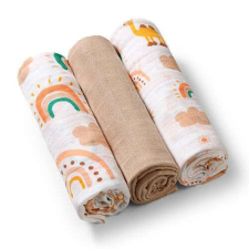 Babyono 3 db-os színes,mintás textil pelenka - bézs mosható pelenka