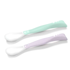 Babyono BabyOno etetőkanál puha flexibilis 2db - menta/lila babaétkészlet