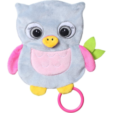 Babyono Have Fun Cuddly Toy for Babies pihe-puha alvóka rágókával Owl Celeste 1 db készségfejlesztő