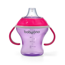  BabyOno itatópohár - csöpögésmentes puha csőrrel 3hó 180ml pink 1456/02 itatópohár