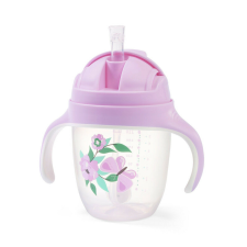 Babyono Itatópohár szívószállal, füllel, 240 ml, lila, 1464/05 babaétkészlet