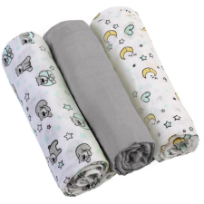 Babyono Muszlin Pelenka Super Soft Szürke 3db (70x70cm) mosható pelenka