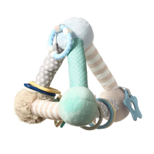 Babyono Tiny Yoga Készségfejlesztő piramis játék C-karikán 3hó+, menta készségfejlesztő