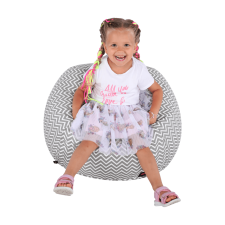  Babzsák, szürkés-fehér/cik cak minta, GOMBY bútor