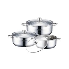 Bachmayer 6 db-os inox alacsony fazék készlet edény