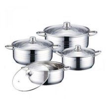 Bachmayer 8 db-os inox alacsony lábas készlet edény