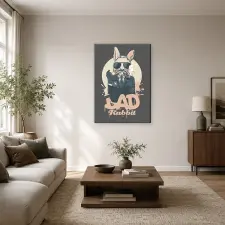  Bad Rabbit feliratú öltönyös nyuszi vászonkép dekoráció