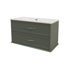 BADEN HAUS TIFFANY ALSÓSZEKRÉNY MOSDÓVAL 101X56,8X46CM MATT SÖTÉTZÖLD FÜGGESZTETT fürdőszoba bútor