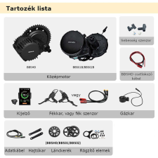  Bafang középmotor kerékpár átalakító szett 48V 500W kerékpár és kerékpáros felszerelés