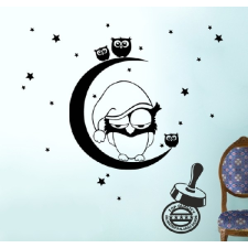  Bagoly és bagolykák holdon gyerekszoba falmatrica tapéta, díszléc és más dekoráció
