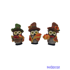  Bagoly figura kalappal dekorációs kellék