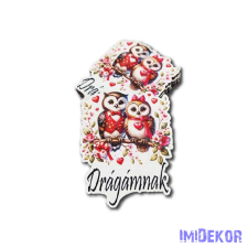  Bagoly pár - Drágámnak 9,6x7,4cm 5db/csomag dekorációs kellék