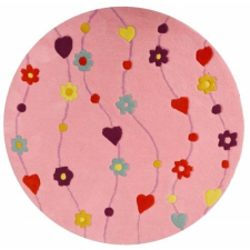 Bakero Dětský koberec Kids Flowers pink round Szőnyeg (100x100 cm) lakástextília