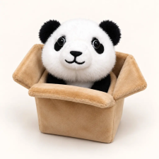 Baking &amp; Pet Kft Plüss panda puha dobozban 20cm plüssfigura