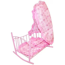  Baldachinos babaágy - rózsaszín babakocsi kiegészítő