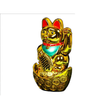 Balnea Maneki Nero - üzleti sikereket, szerencsét hozó integető macska pénztálon arany - 17 cm dekoráció