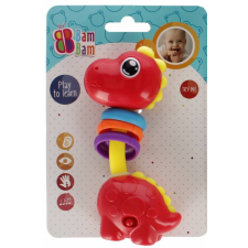 Bam Bam Red, Piros dinoszaurusz zenélő baba csörgő csörgő