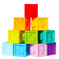 Bam-Bam Rubber Blocks puha szenzoros játékkockák 6m+ Animals 10 db készségfejlesztő
