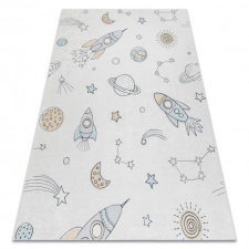 BAMBINO 1278 mosható szőnyeg tér űrrakéta gyerekeknek csúszásgátló - krém 140x190 cm lakástextília