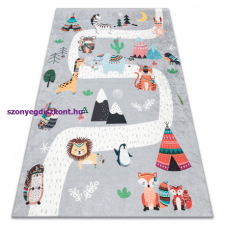 BAMBINO 2160 mosható szőnyeg Indián falu, állatok gyerekeknek csúszásgátló - szürke 140x190 cm lakástextília