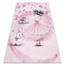  BAMBINO 2185 mosható szőnyeg Balerina, cica gyerekeknek csúszásgátló - rózsaszín 140x190 cm lakástextília