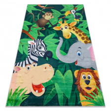 BAMBINO 2705 mosható szőnyeg Állatok, Afrika gyerekeknek csúszásgátló - zöld / barna 160x220 cm lakástextília