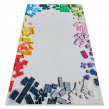BAMBINO 38480 mosható szőnyeg Építőkészlet gyerekeknek csúszásgátló - szürke / sárga 200x290 cm lakástextília