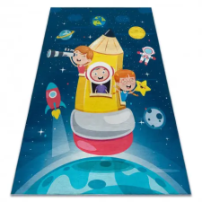  BAMBINO 42810 mosható szőnyeg Rakéta, bolygók gyerekeknek csúszásgátló - kék / barna 160x220 cm lakástextília